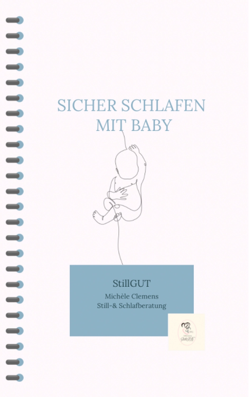 Titelbild des kostenlosen Leitfadens „Sicher schlafen mit Baby“